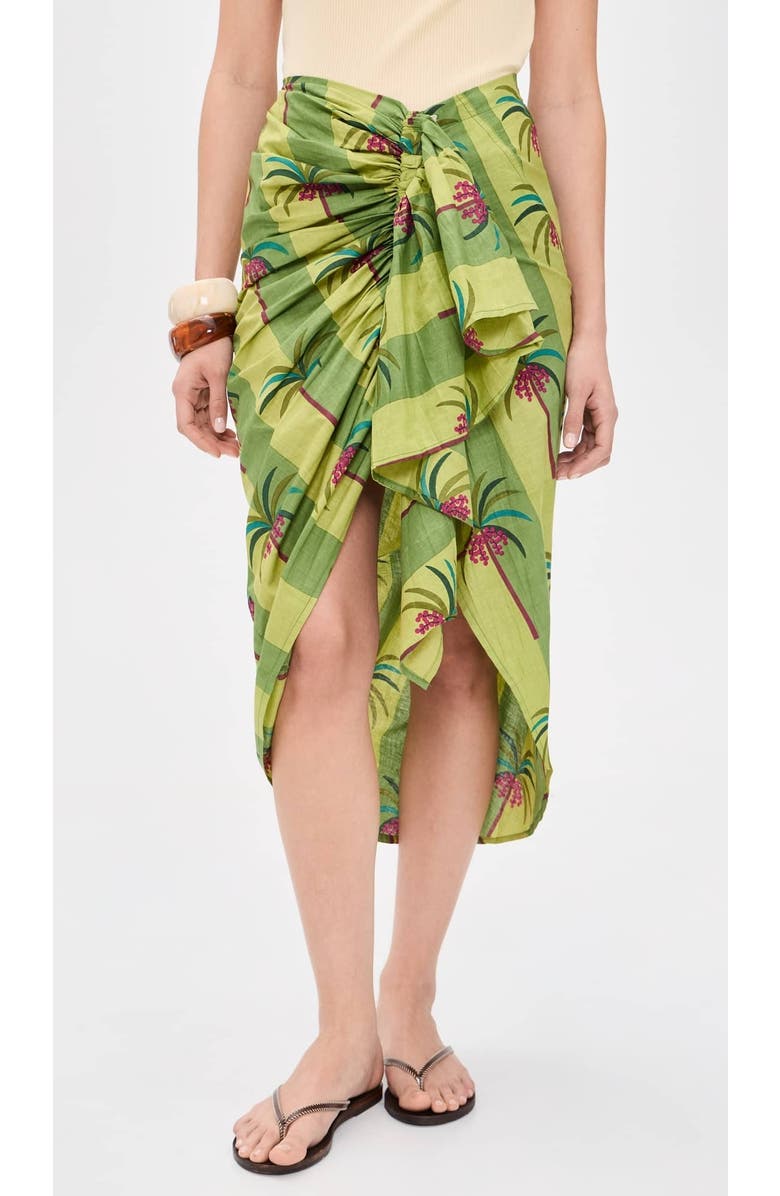 GUADALUPE DESIGN Luciana Palm Pareo Skirt, Alternate, color, Mint