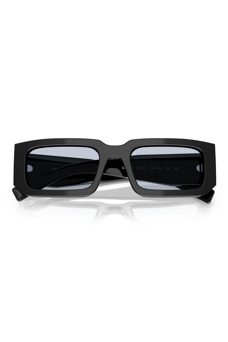 53mm Rectangular Sunglasses, Alternate, color, BLACK