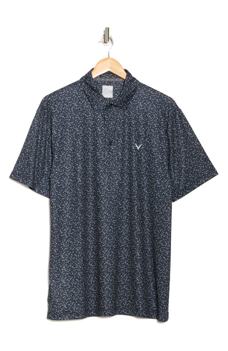 Callaway Linear Chevron Golf Polo, Alternate, color, Caviar