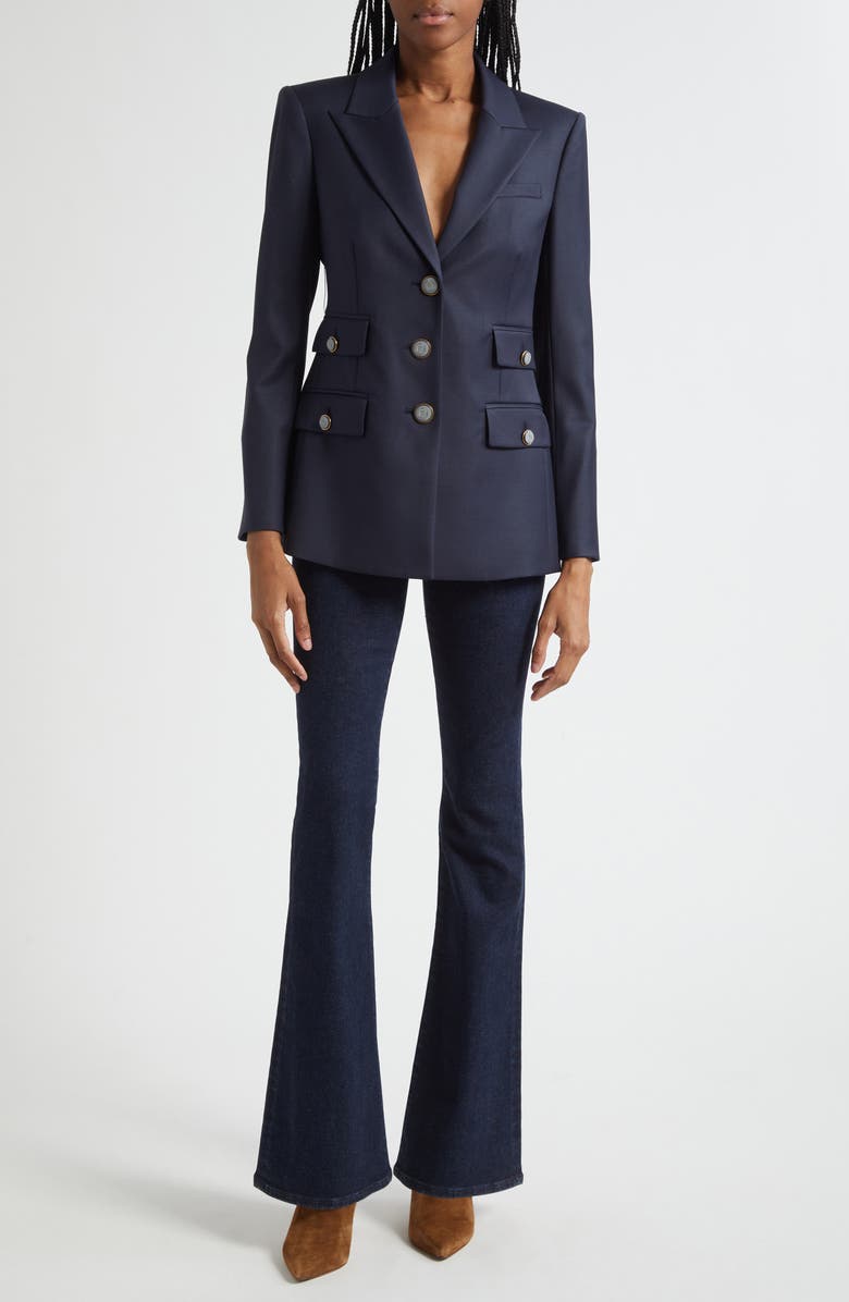 Veronica Beard Beverly Off-Duty High Waist Flare Jeans, Alternate, color, Oxford