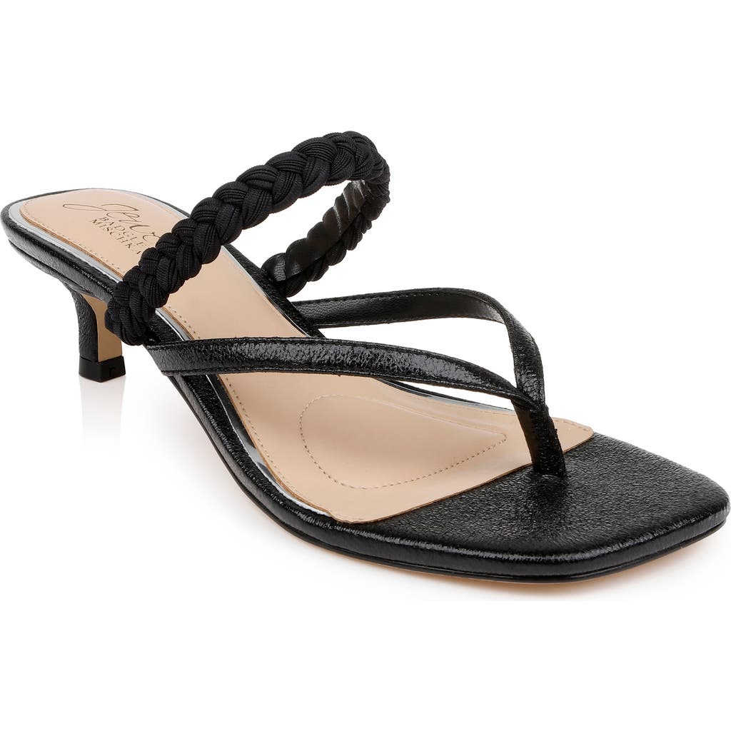Jewel Badgley Mischka Nadya Kitten Heel Flip Flop In Black