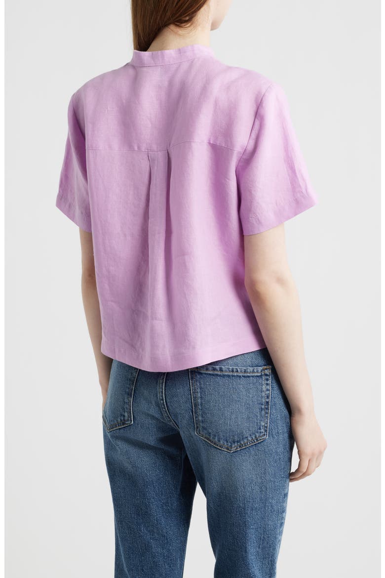 Short Sleeve Organic Linen Button-Up Shirt, Alternate, color, BTAST