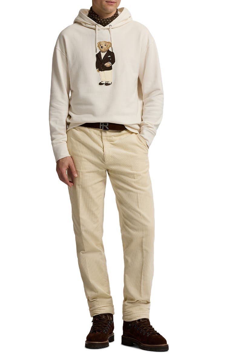 Felpa Bear Appliqué Cotton & Cashmere Hoodie, Alternate, color, CLASSIC CREAM