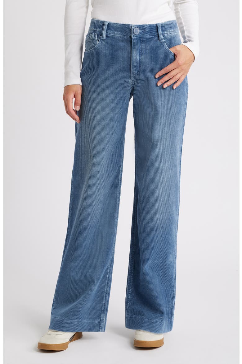 Sam High Waist Wide Leg Corduroy Pants, Main, color, WASHED MID BLUE