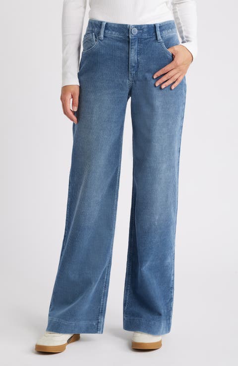 Sam High Waist Wide Leg Corduroy Pants (Regular & Petite)