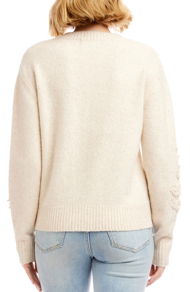 Karen Kane Hand Embroidered Sweater, Alternate, color, Light Oatmeal