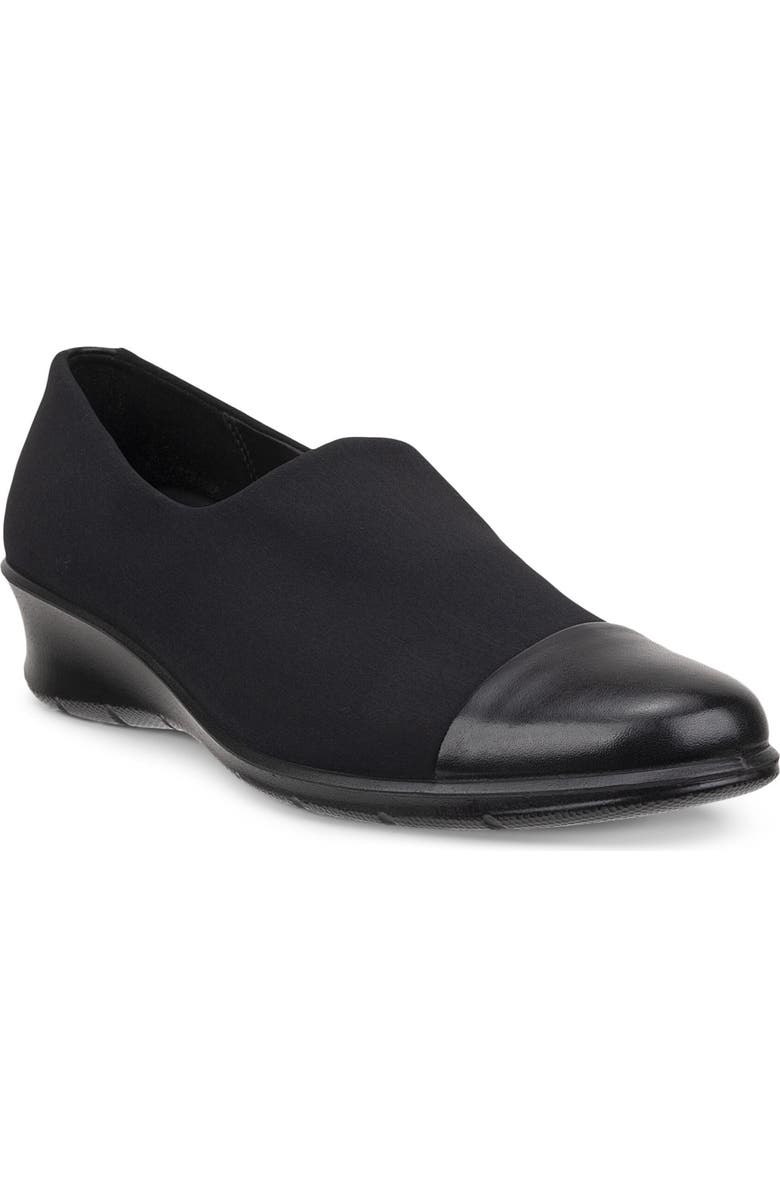 ECCO Felicia Cap Toe Loafer, Main, color, Black/ Black
