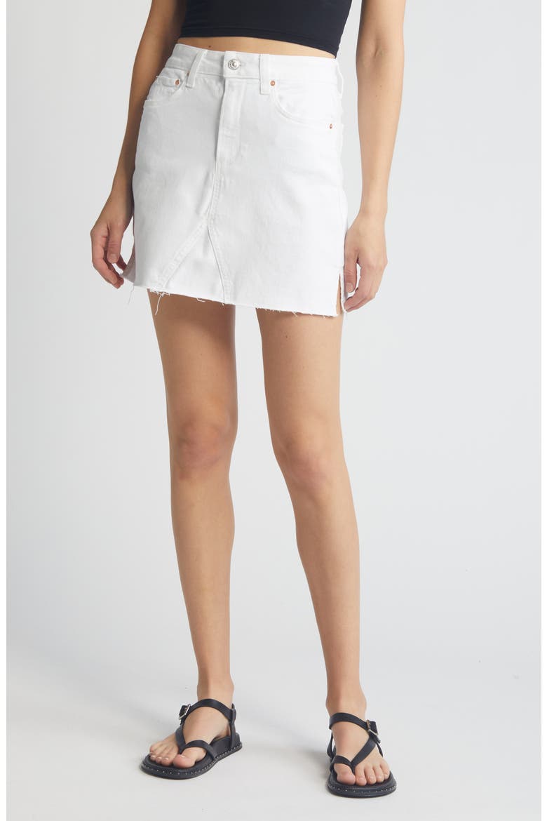 Jessie Denim Miniskirt, Main, color, WHITE