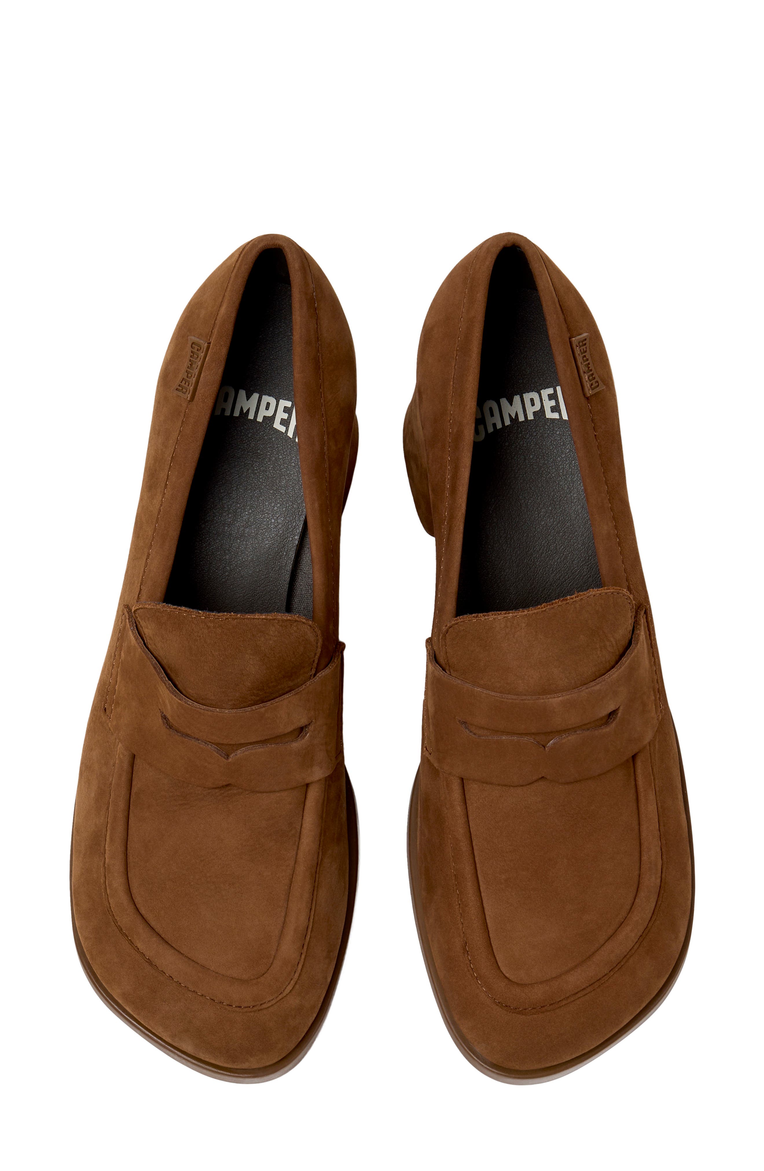 Kora Leather Penny Loafer Pump, Alternate, color, MEDIUM BROWN
