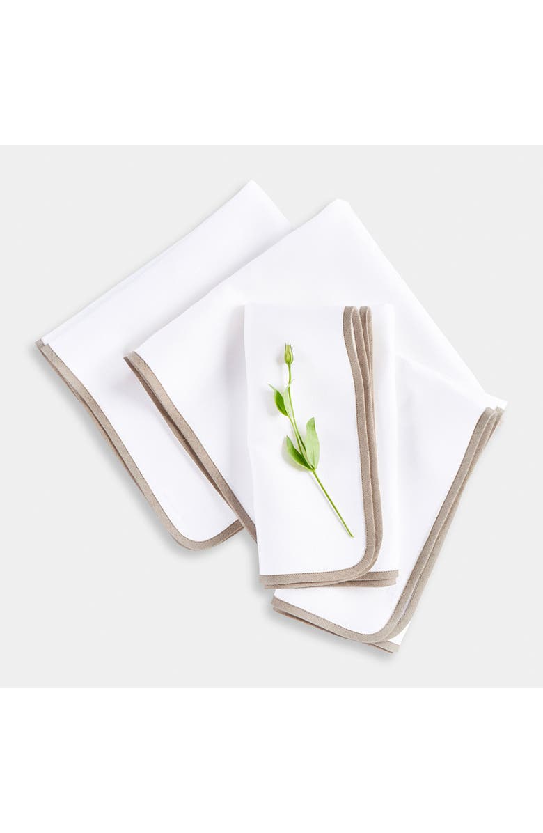 Solino Home Linen Dinner Napkins Set of 4, 20 x 20 Inch for Dining Table, Holiday and Everyday Table Decor - Chloe, Main, color, 