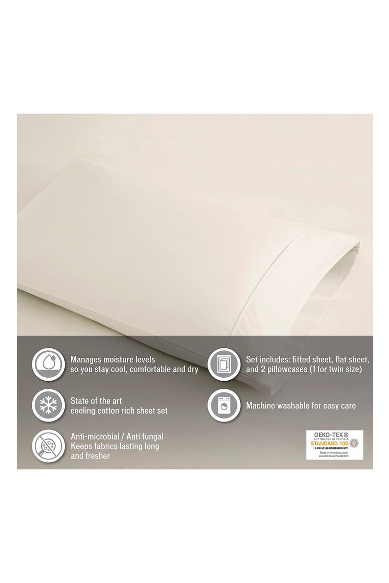 600 Thread Count Cooling Cotton Rich Sheet Set, Alternate, color, GREY
