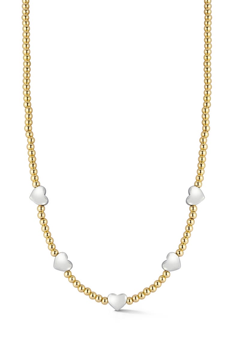 Heart Station Necklace, Main, color, GOLD/ MULTI