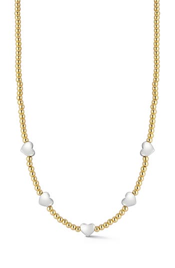 Chloe & Madison Chloe And Madison Heart Station Necklace In Gold/multi