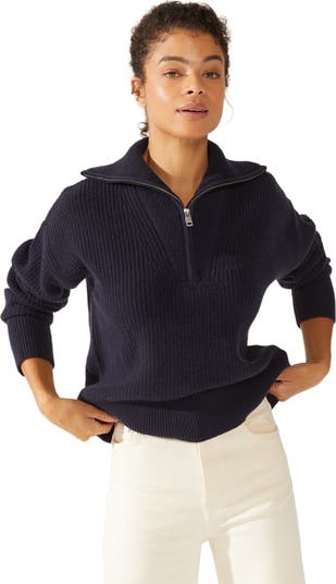 Sophia Chunky Cashmere Quarter Zip Pullover