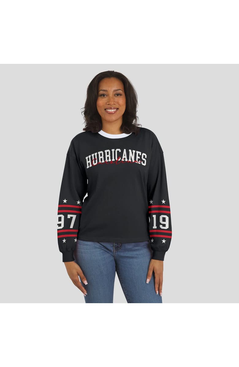 WEAR by Erin Andrews Women's WEAR by Erin Andrews Black Carolina Hurricanes Long-Sleeve Sport T-Shirt, Alternate, color, 