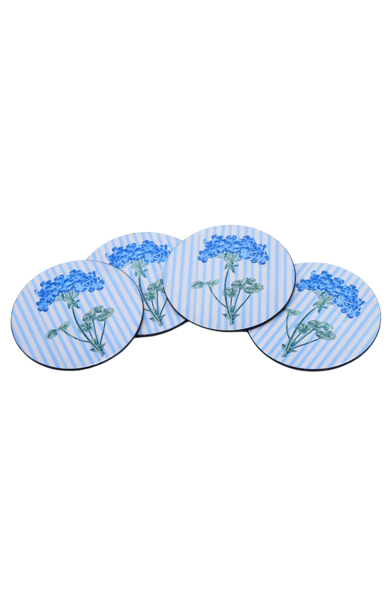 Inner Child Hydrangea Lacquerware Coasters - Set of 4, Main, color, Blue