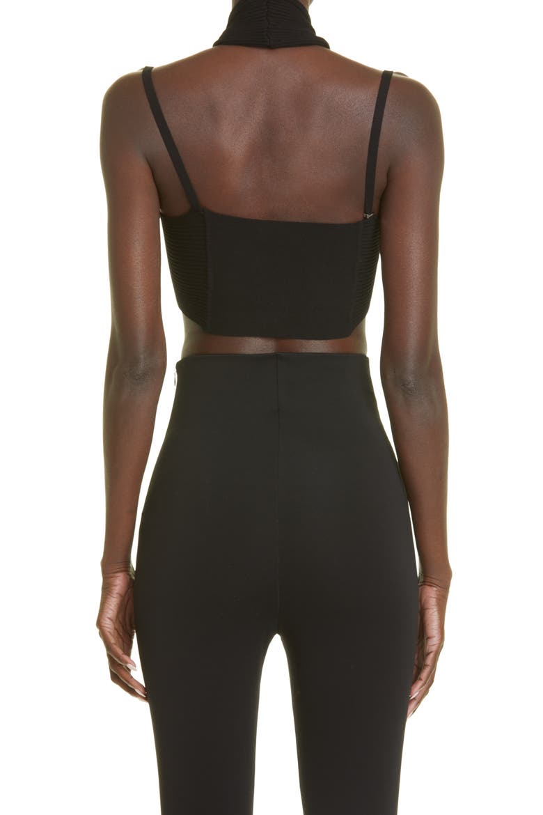 Mali Halter Neck Rib Crop Top, Alternate, color, BLACK
