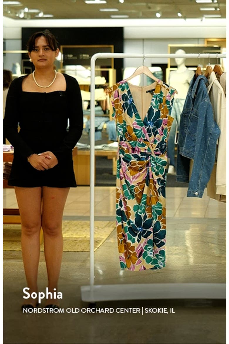 Floral Drape Detail Midi Dress video