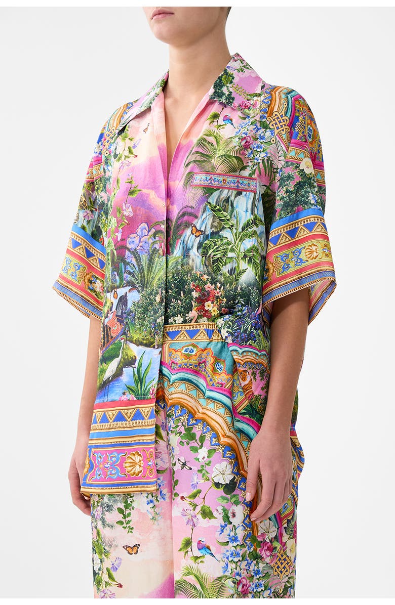 Camilla Oversized Shirt With Pocket, Alternate, color, Turkish Delight