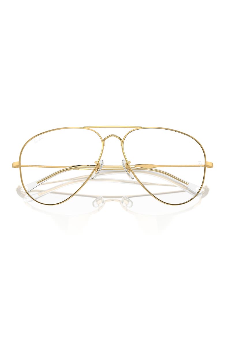 Old Aviator 62mm Polarized Oversize Pilot Sunglasses, Alternate, color, GOLD / CLEAR