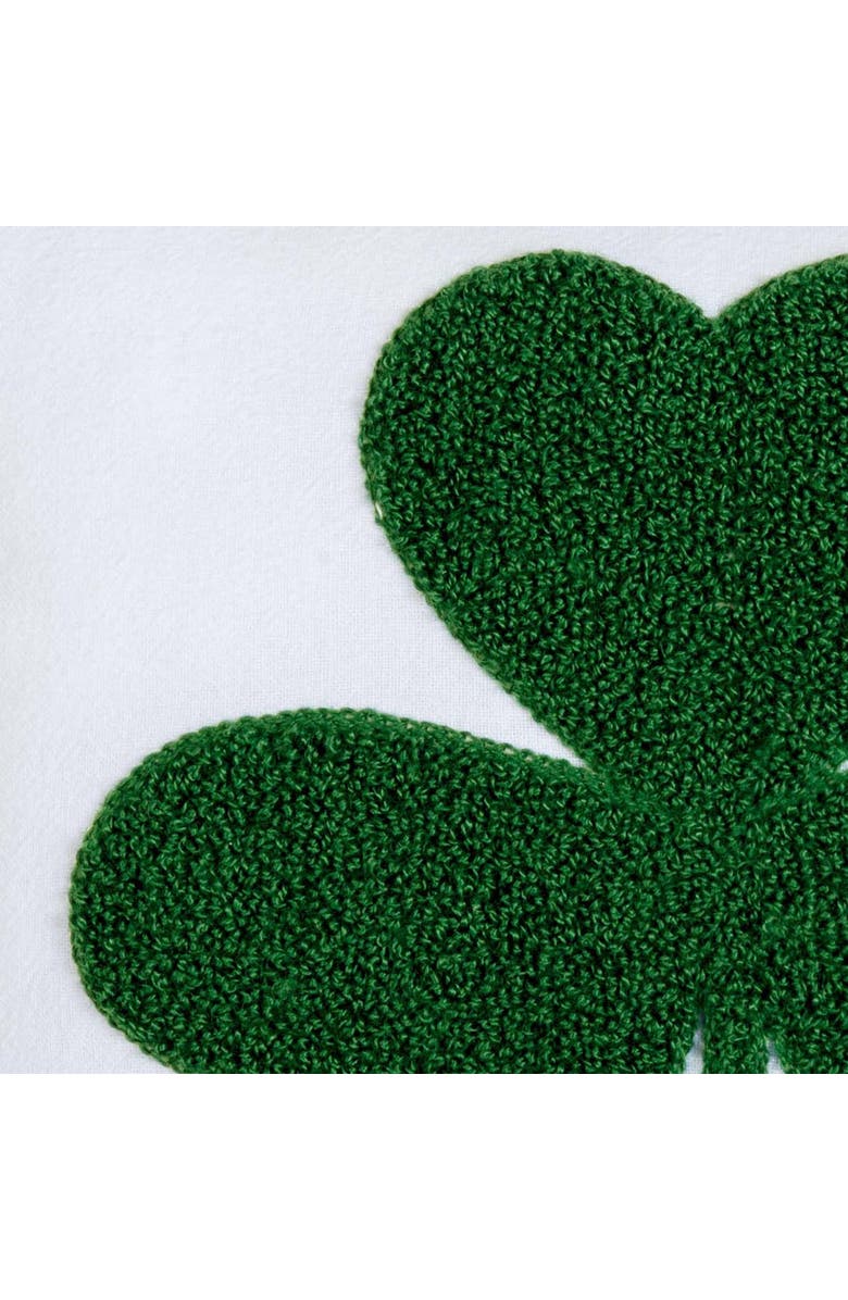 C&F Home 3 Leaf Clover St. Patrick's Hooked Throw Pillow, 10" x 10", Alternate, color, Green