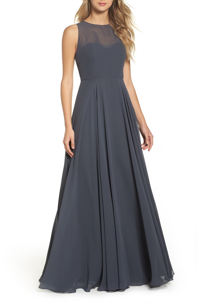 Jenny Yoo Elizabeth Chiffon Gown, Main, color, 