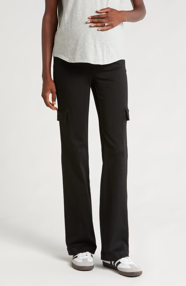 1822 Denim Over the Bump Cargo Bootcut Maternity Pants, Main, color, 