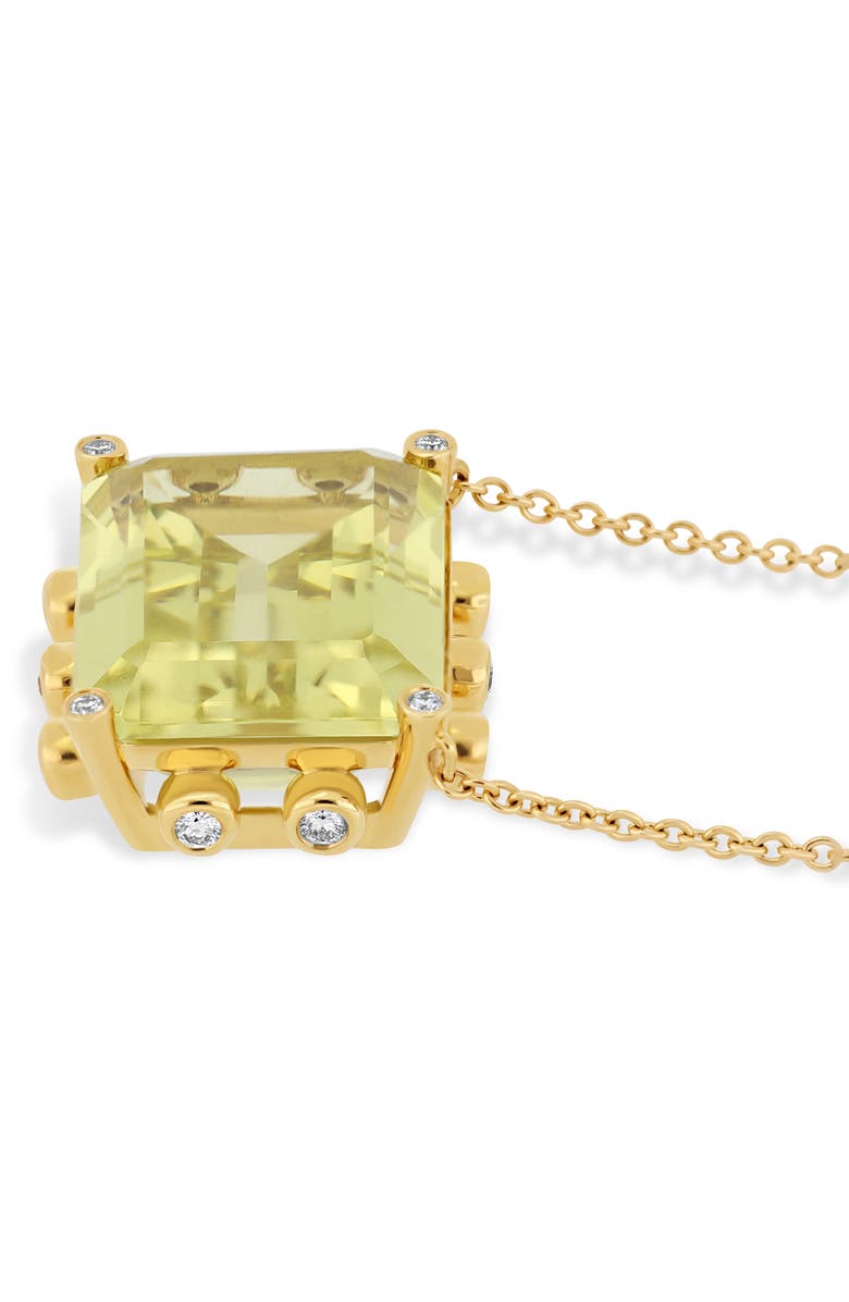Bony Levy 18K Gold Iris Lemon Quartz & Diamond Pendant Necklace, Alternate, color, 18K Yellow Gold