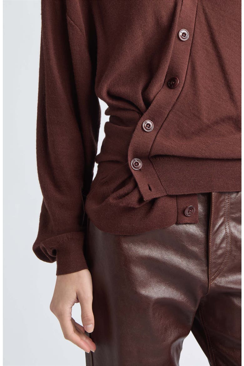Relaxed Twisted Cardigan, Alternate, color, ACAJOU