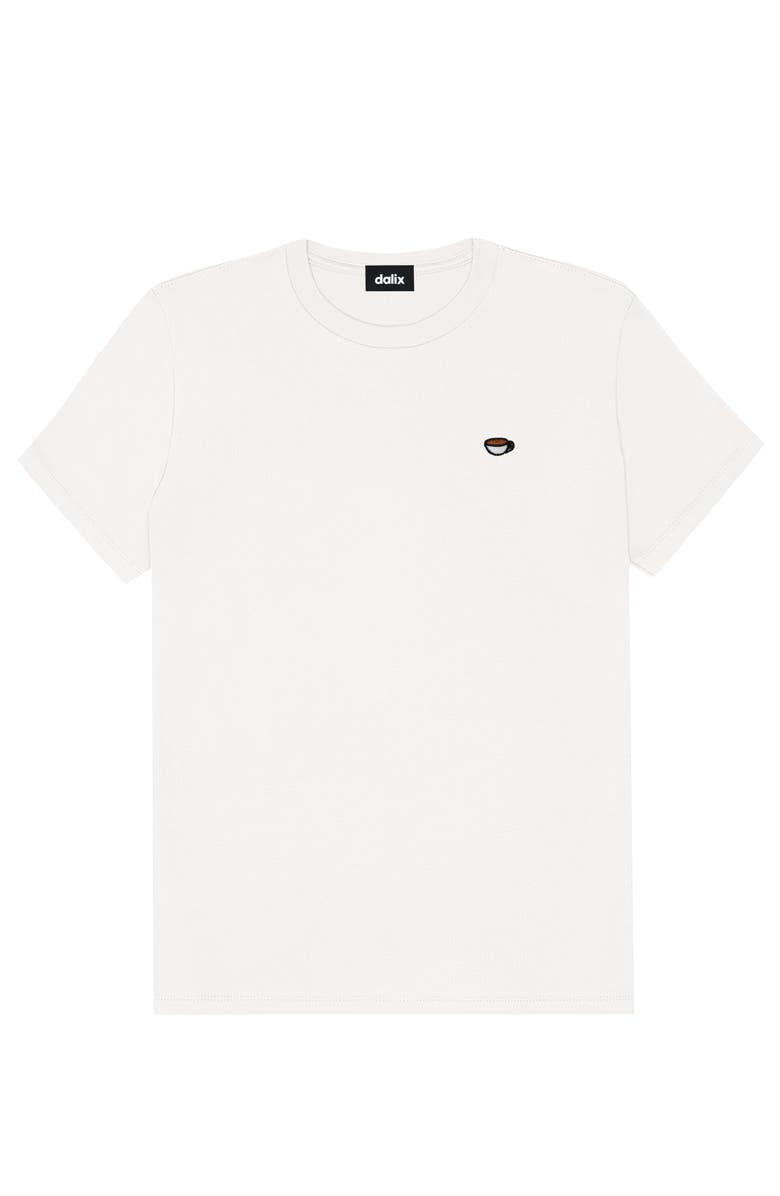 Dalix Womens Lil Coffee Jersey Tee, Alternate, color, Vintage White