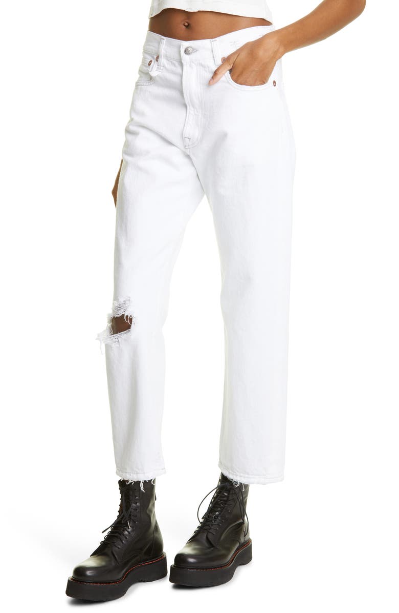 R13 Ripped Boyfriend Jeans, Alternate, color,