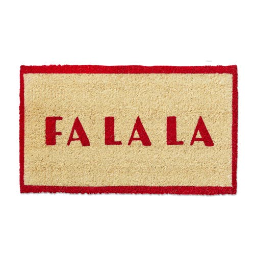 Tag Fa La La Coir Door Mat Christmas Natural Doormat Red In Red
