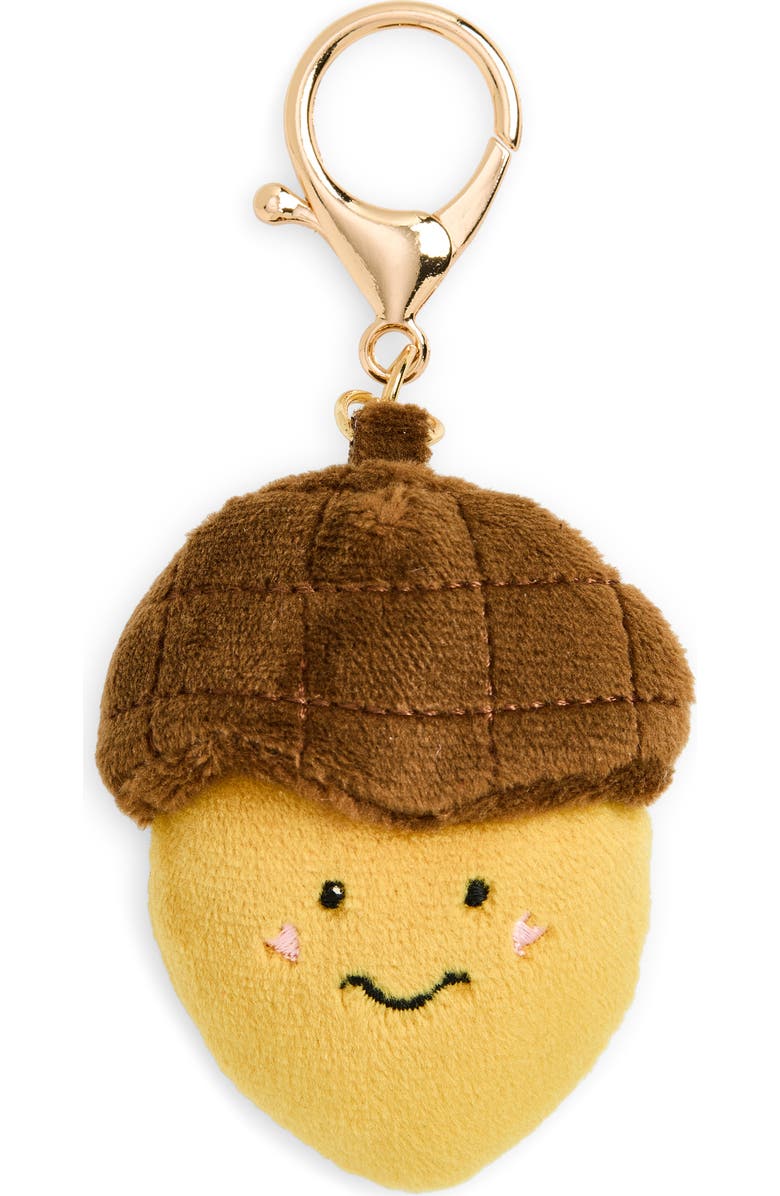 Leith Stuffed Acorn Bag Charm, Main, color, Brown Multi- Gold