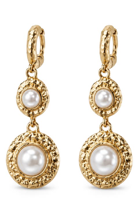Faux Pearl Drop Earrings