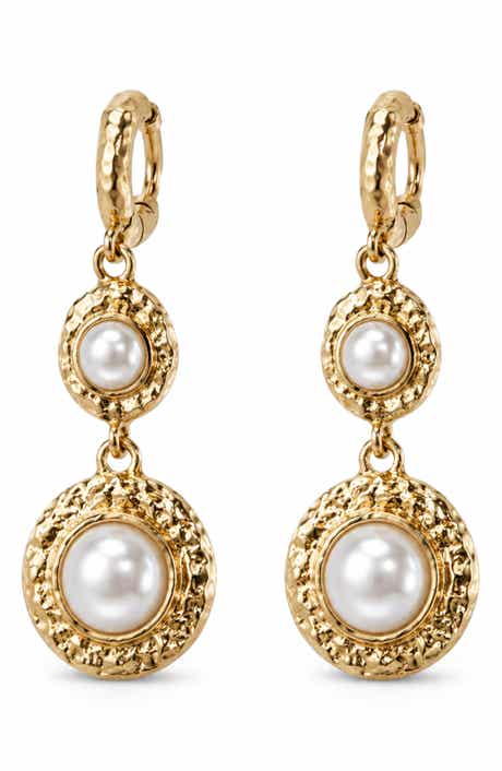 Faux Pearl Drop Earrings