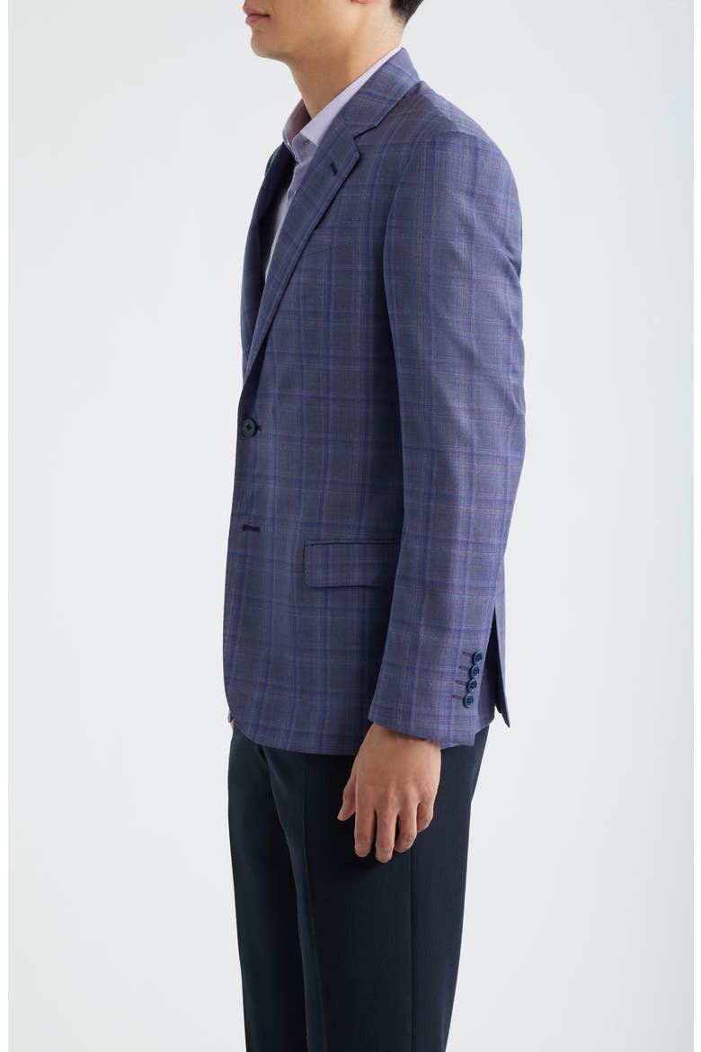 Purple & Grey Check Virgin Wool Sport Coat, Alternate, color, PLUM