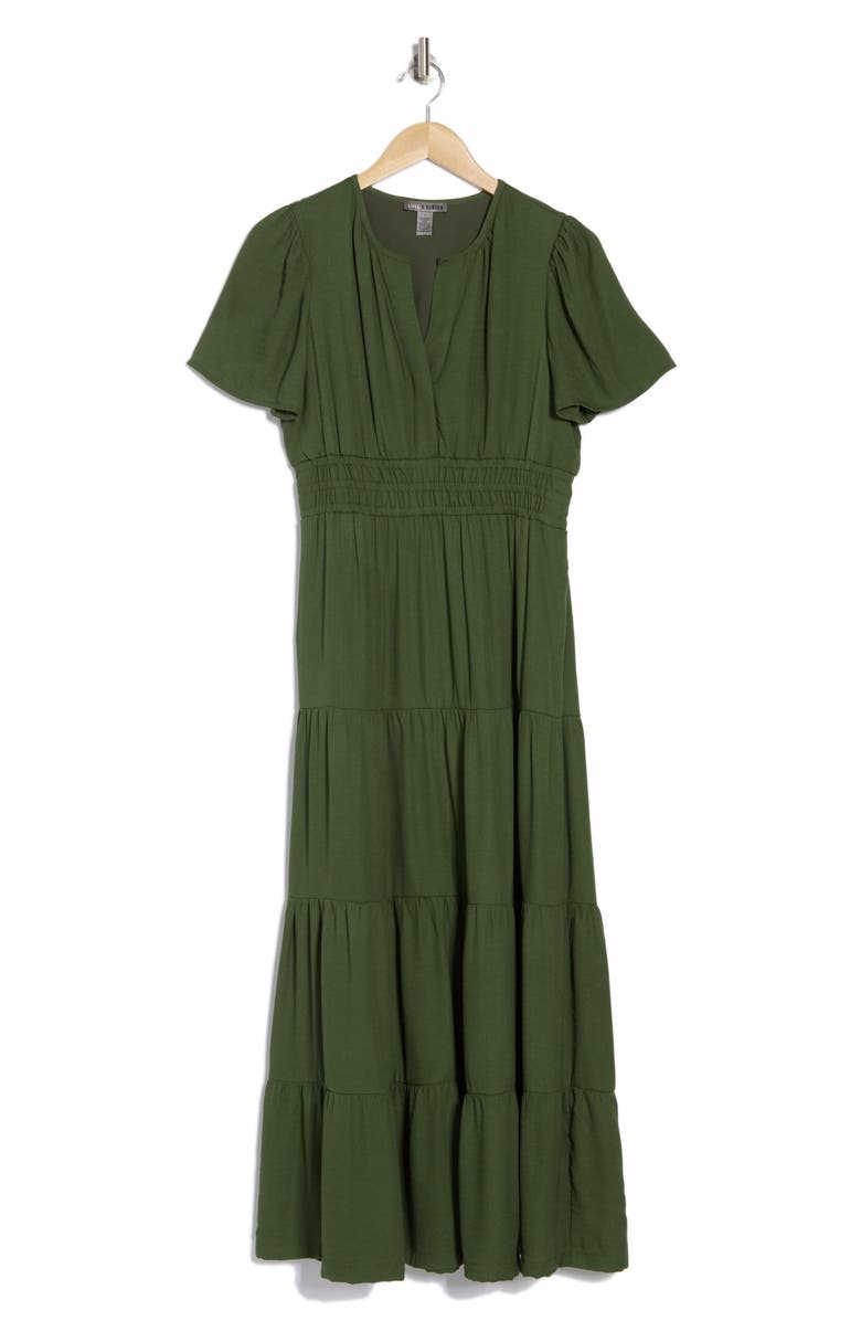 BY DESIGN Rio Crepe Maxi Dress, Alternate, color, Rifle Green
