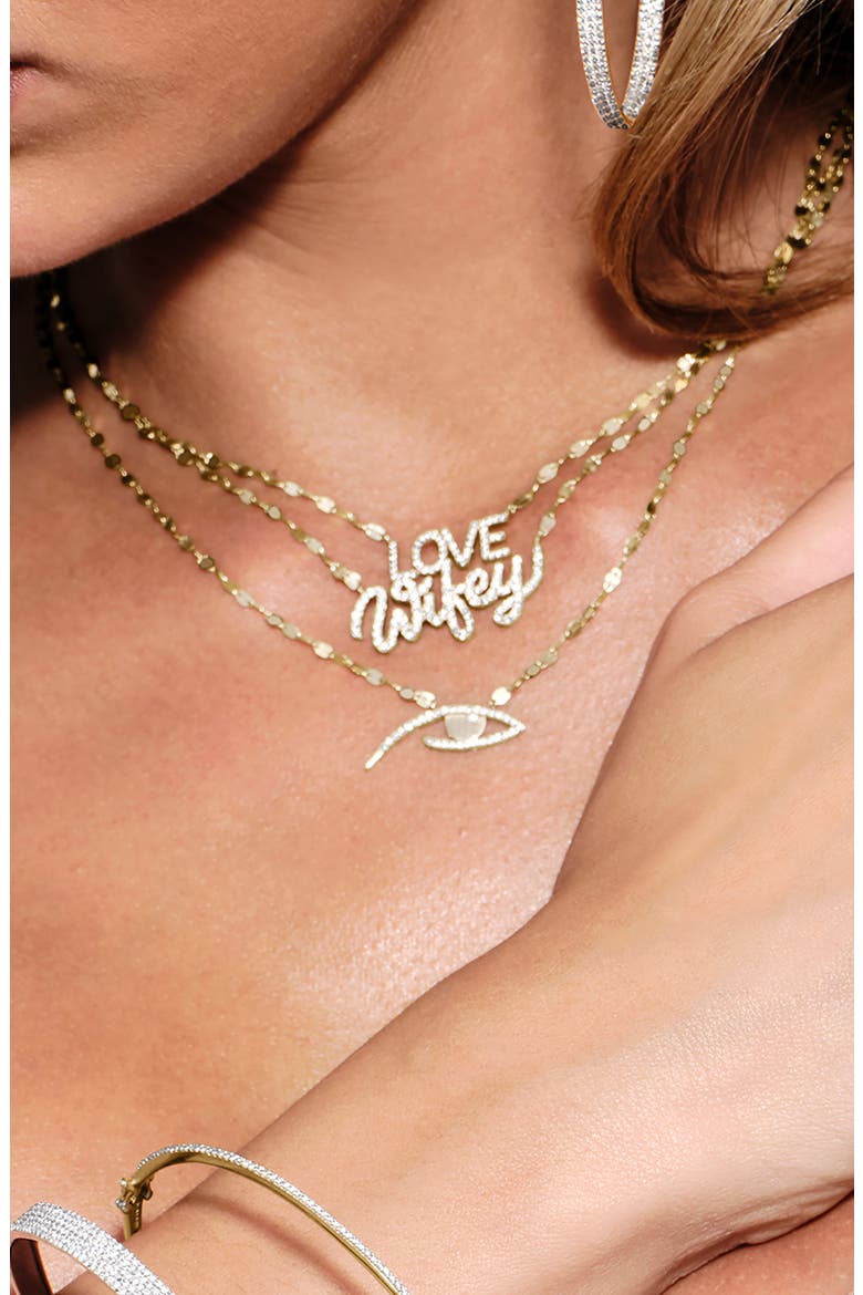 Wifey Diamond Script Necklace, Alternate, color, YELLOW GOLD