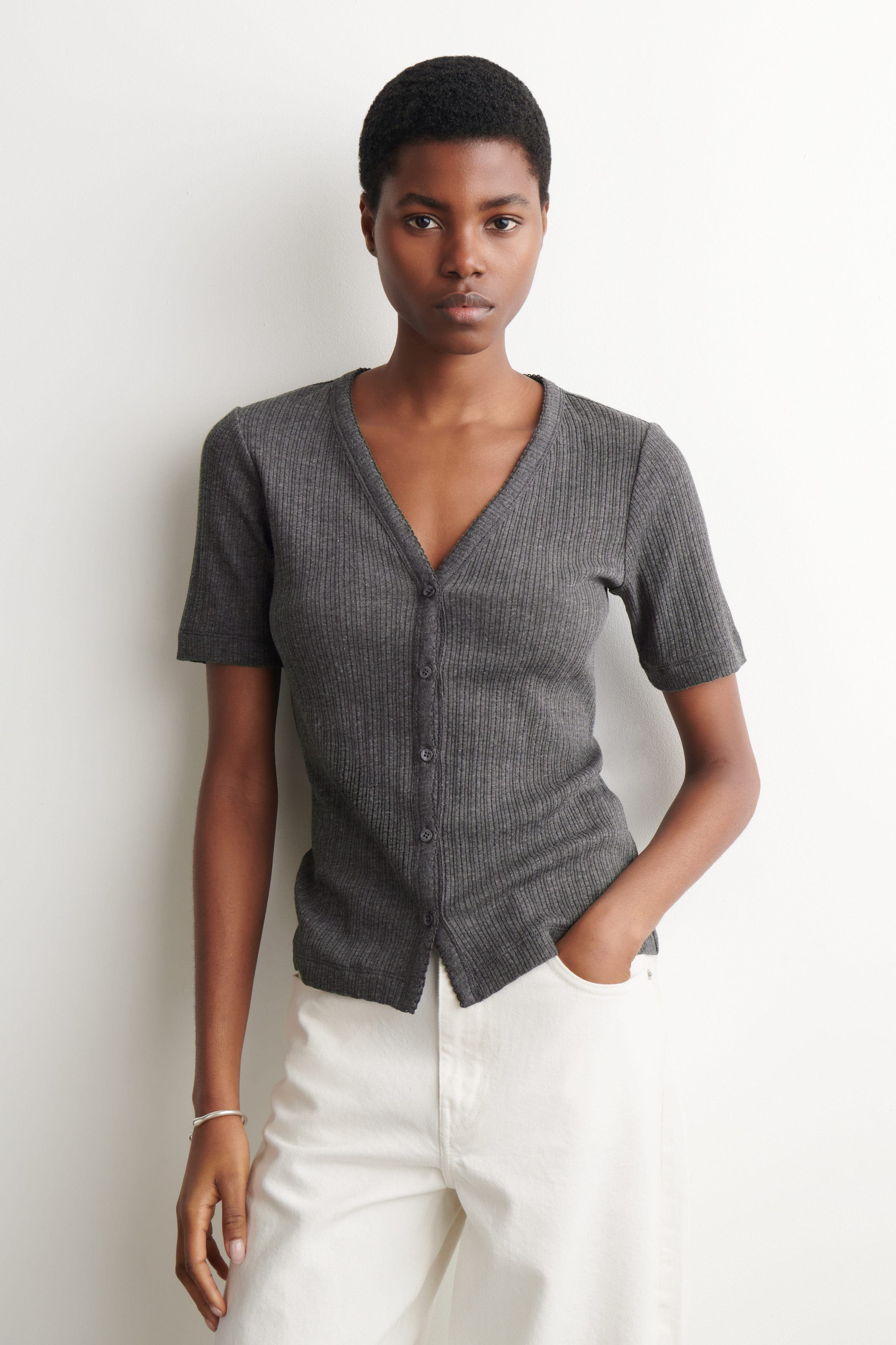 Pointelle-knit Short-sleeved Cardigan (Women) | Nordstrom