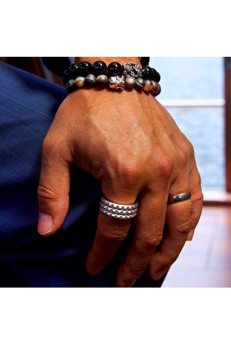 Buddha Bead Bracelet, Alternate, color, Grey