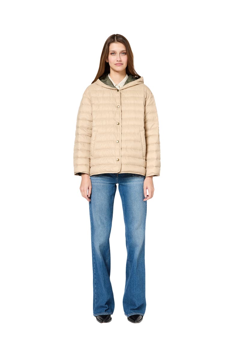 GERARD DAREL Serena Quilted Hooded Reversible Jacket, Main, color, Sand