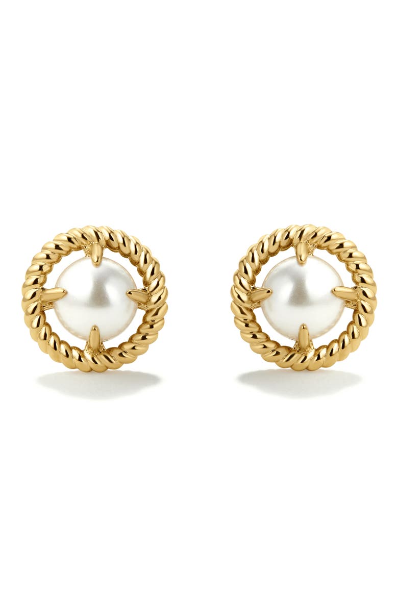 Imitation Pearl Stud Earrings, Main, color, GOLD
