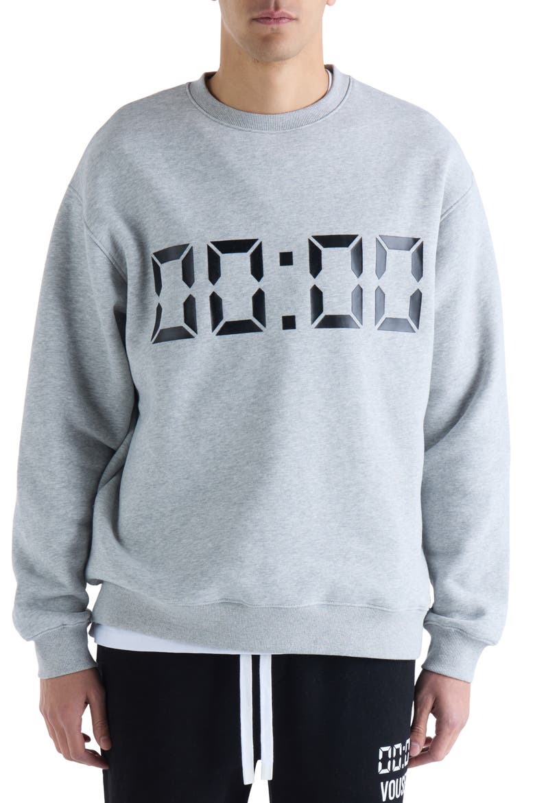 Us Against Time Crewneck Sweatshirt, Main, color, GREY MARL