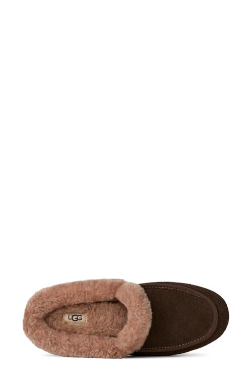 Ugg(r) Ansley Genuine Shearling Trim Suede Mule In Brown