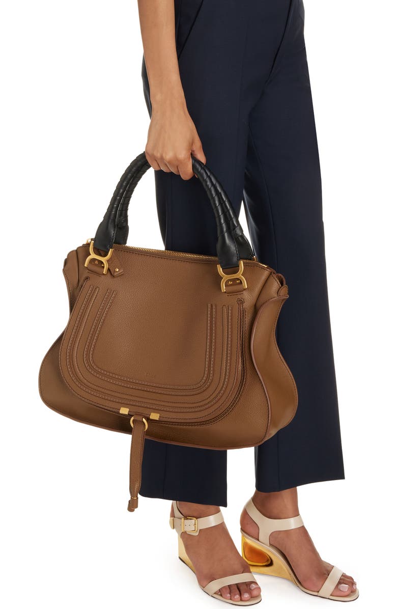 Chloé Large Marcie Leather Satchel, Alternate, color,