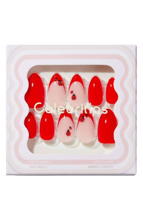 3D Ladybug Press On Nails