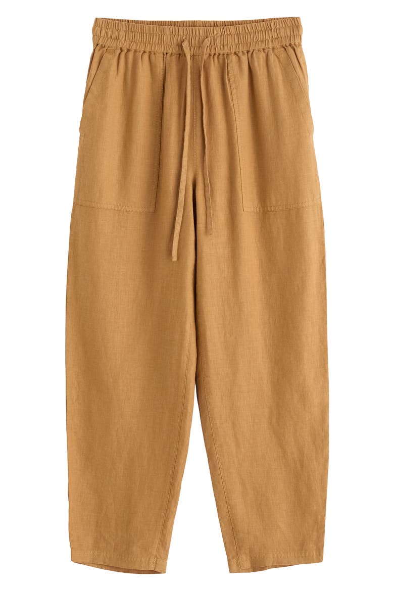 Sholl Drawstring Tapered Organic Cotton Twill Pants, Alternate, color, DARK SIENNA