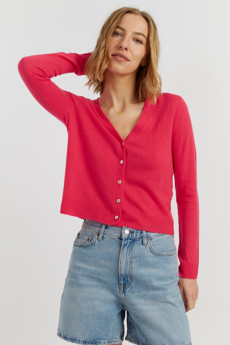 Air Pure Cashmere Cardigan, Main, color, Water Melon Pink