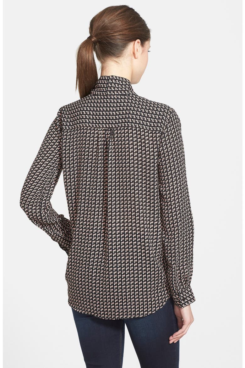 Faux Wrap Blouse, Alternate, color, BLACK/ BLUSH