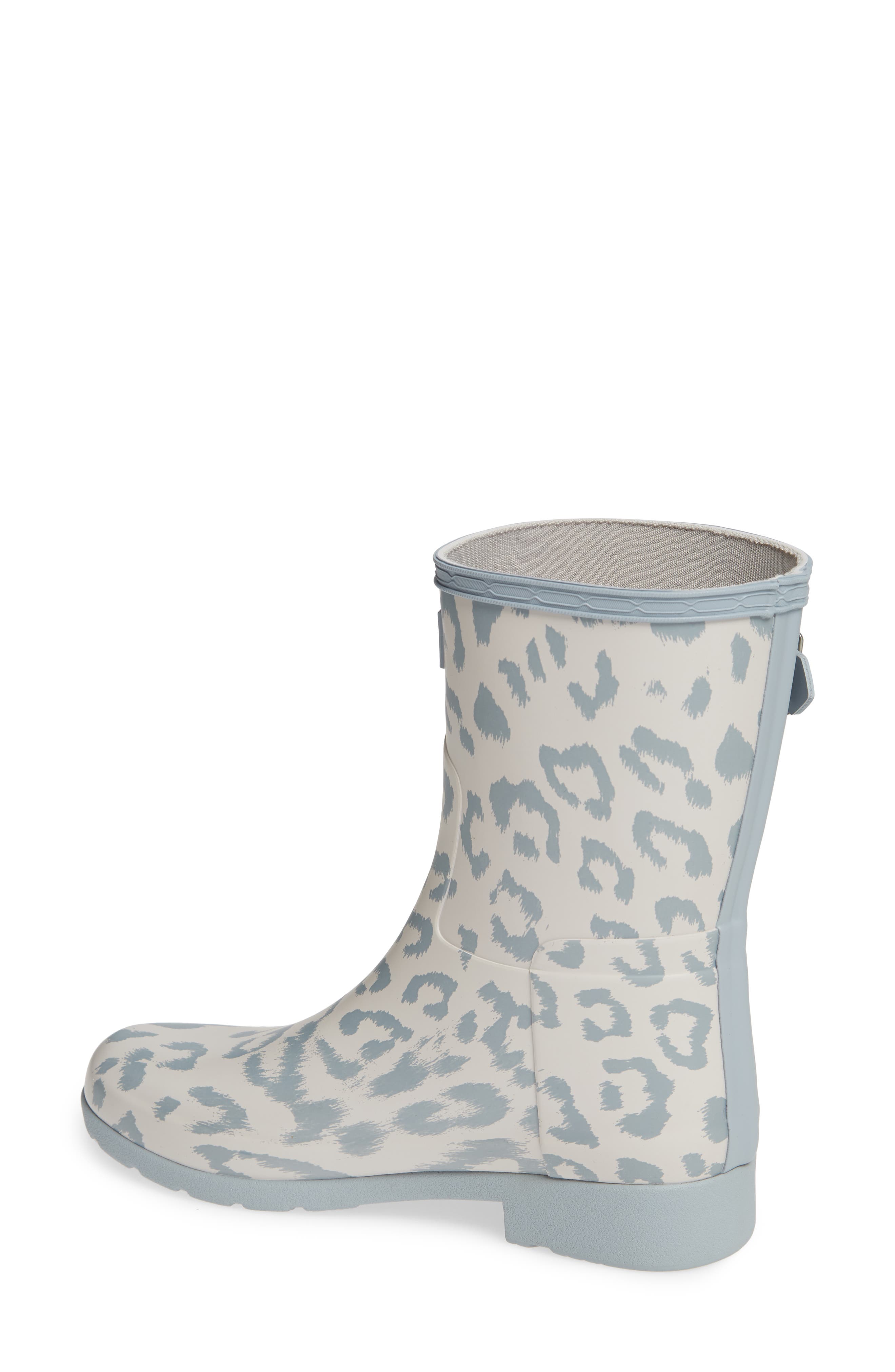 Hunter Original Leopard Print Refined Short Rain Boot, Alternate, color, 